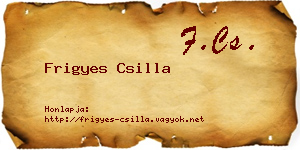 Frigyes Csilla névjegykártya